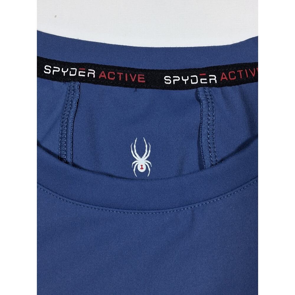 Spyder Active Long Sleeve Top Womens Large Blue Performance Shirt Thumbholes - Picture 2 of 11